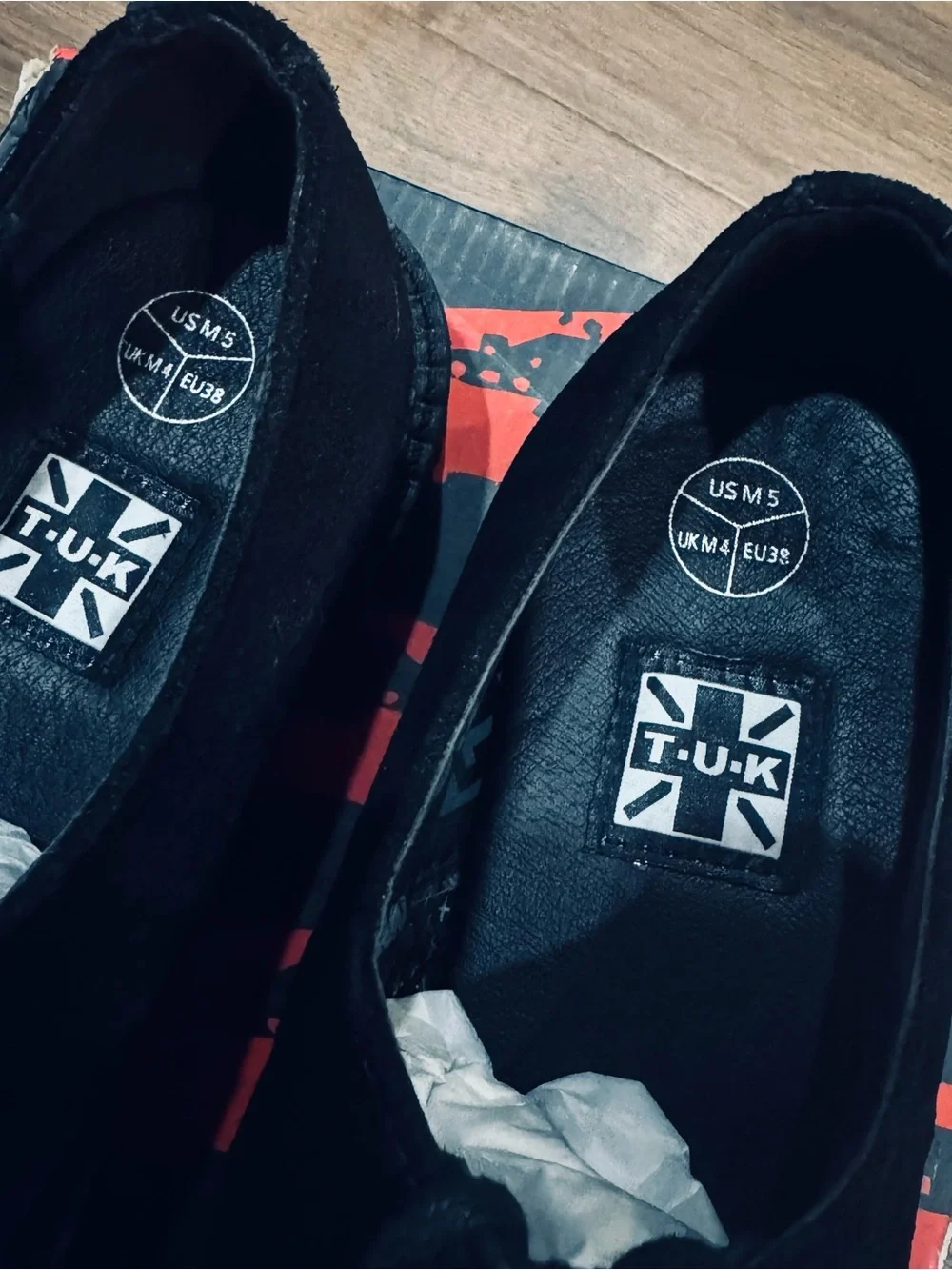 T.U.K black suede